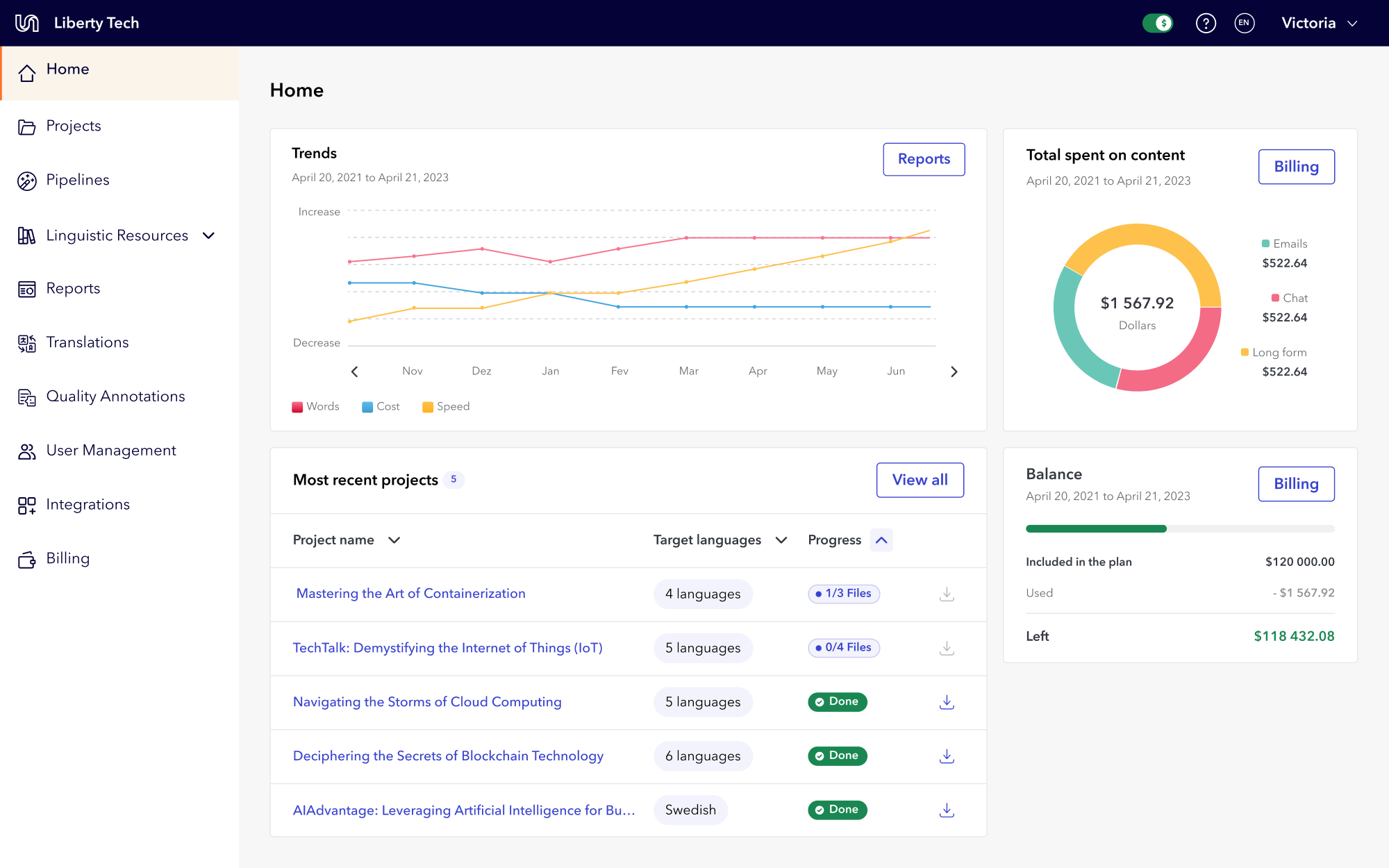 Screenshot of digital product