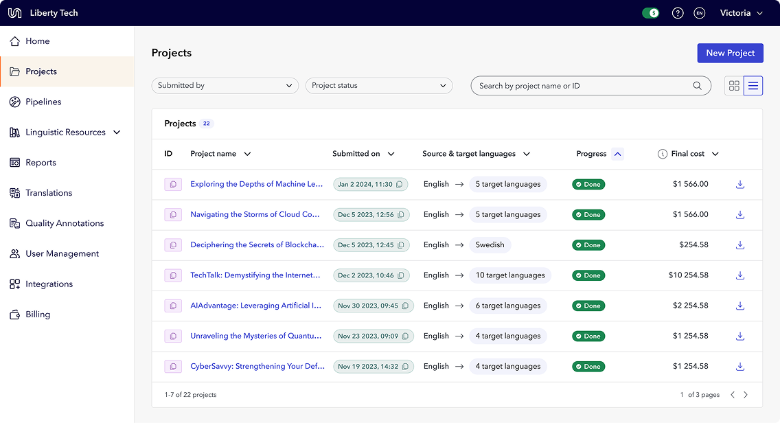 Screenshot of digital product