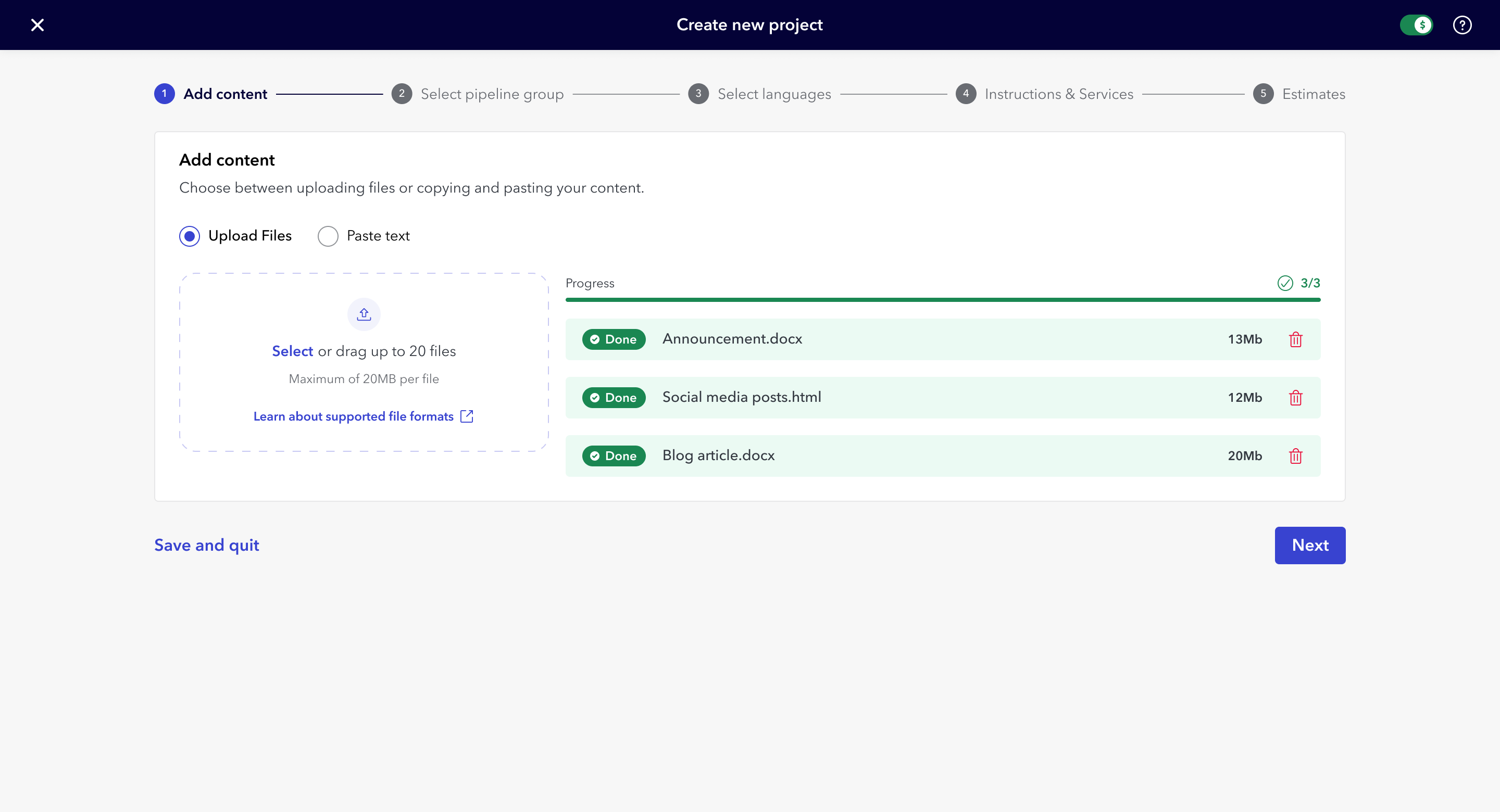 Screenshot of a digital product